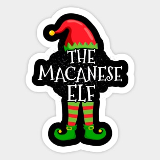 Macanese Elf Family Matching Christmas Group Funny Gift Sticker